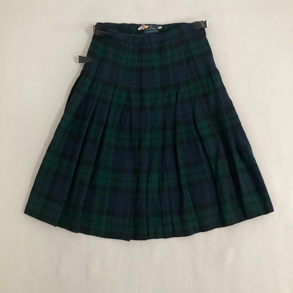 Elegant Green and Blue Plaid Skirt/Kilt